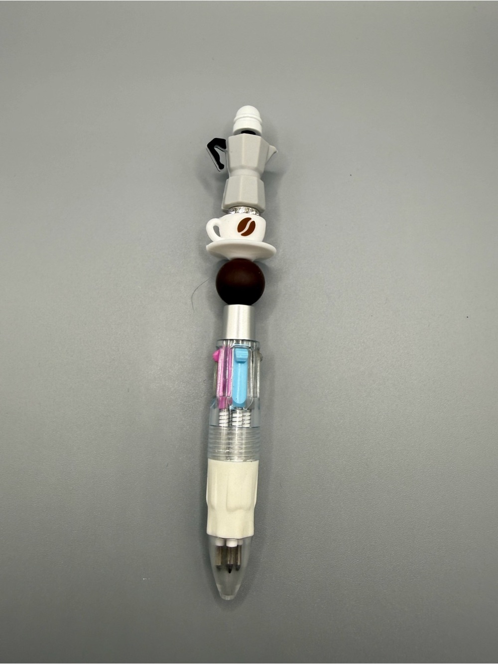 🔥3/$6🔥 Novelty Coffee-Themed Multi-Color Pen - White & Brown  - Handmade #O0139C - Picture 2 of 2
